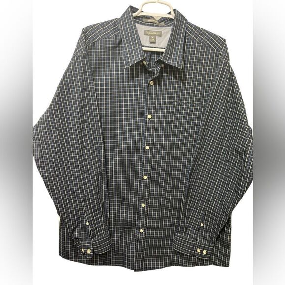 Eddie Bauer Other - Eddie Bauer Dress Shirt Mens Blue Plaid Check Wrinkle Free Relaxed 2XL